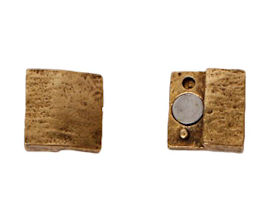 Glu-N-Go Magnetic End Caps, 15x2.5mm, Antique Brass